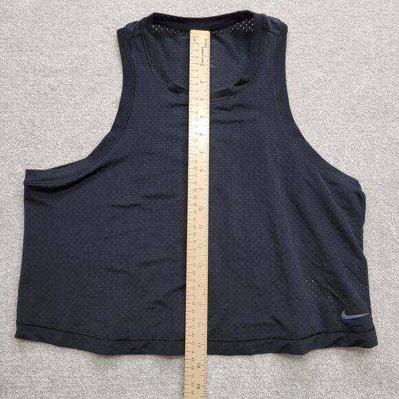Nike One Dri-FIT Cropped Tank Top Black Women’s Medium Activewear - Picture 3 of 7